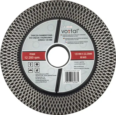 Produktbild von Diamantscheibe 125 mm zum Schneiden und Schleifen von Feinsteinzeug, Fliesen, Keramik 2-in-1