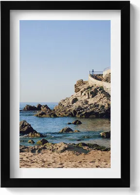 Produktbild von Strand an der Costa Brava– Wandbild mit Rahmen – Gerahmtes Bild  – Wanddekoration – 20x30 cm – Schwarz