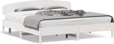 Productafbeelding van Maison Exclusive - Massief houten bed zonder matras, wit, 200x200 cm, van grenenhout
