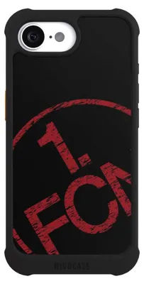 Produktbild von NIVOCASE Hülle für Apple iPhone 16e  Stoßfeste Handyhülle NIVOmax Case Schwarz 1. FCN Fanartikel Textur