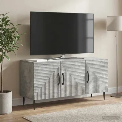 Image de Meuble TV vidaXL, gris béton, 99 x 34,5 x 50 cm, aggloméré