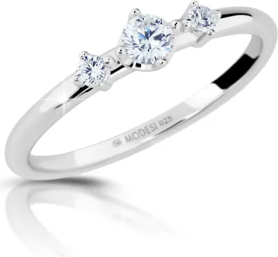 Image de Bague en argent avec zircones M01011 - Circonférence : 52 mm