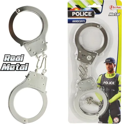 Obrázek produktu pro Toi-Toys - Policejní pouta (kovová) Dětská hračka Policejní pouta Kostým