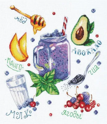 Produktbild von Panna Kreuzstichset "Beerensmoothie" 27x31cm, Zählmuster