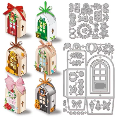 Productafbeelding van Stansvormen voor cadeauverpakkingen - Metalen sjablonen voor scrapbooking en het maken van kaarten - Embossinggereedschap voor fotoalbums en decoraties