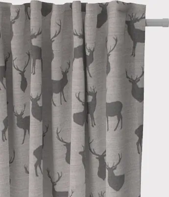 Produktbild von SCHÖNER LEBEN. Vorhang Jacquard mit Hirschen hellgrau grau 245cm Aufhängung Smok-Schlaufenband