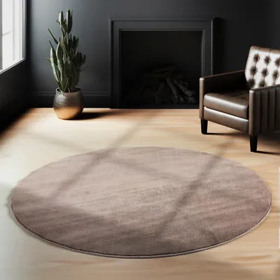 Obrázek produktu pro Carpetsale24 Pratelný Koberec s Krátkým Vlasem Protiskluzový Jednobarevný M?kký Moderní Stylový Koberec do Interiéru, Velikost: 200 cm kulatý