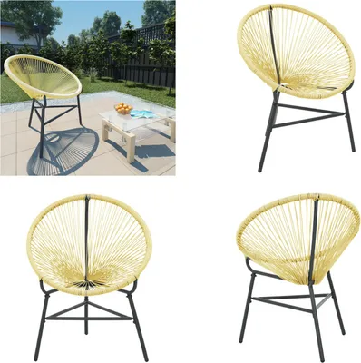 Immagine prodotto di vidaXL Garden Acapulco Chair Poly Rattan Beige - Sedia Acapulco - Sedie Acapulco - Poltrone Lounge - Poltrone Lounging