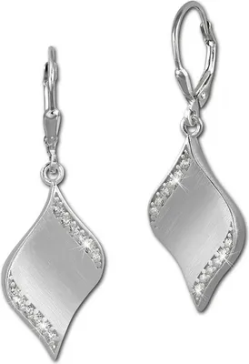 Image de SilberDream Boucles d'oreilles blanc Boucles d'oreilles Argent Vague Zirconia Femme D2SDO363M