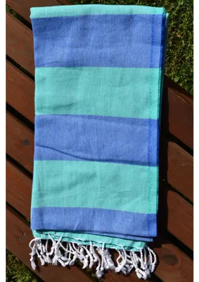 Imagen del producto de Toalla peshtemal de Marmaris, color verde y azul