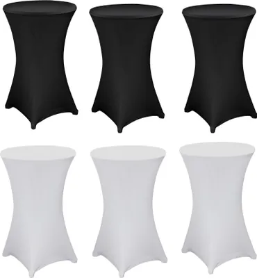 Produktbild von Stehtischhusse Stretch 3x Schwarz 3x Weiß 70cm