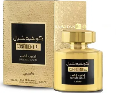 Image de Lattafa Confidential Private Gold Eau de Parfum unisexe 100 ml