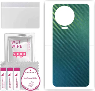Produktbild von apgo Rückseite Schutzfolie, Skin, kompatibel mit Infinix Note 12 2023, Hinten Displayschutzfolie aus Vinylfolie, kratzfest, einfache Montage - Kohlenstoff-Chamäleon CAKA1