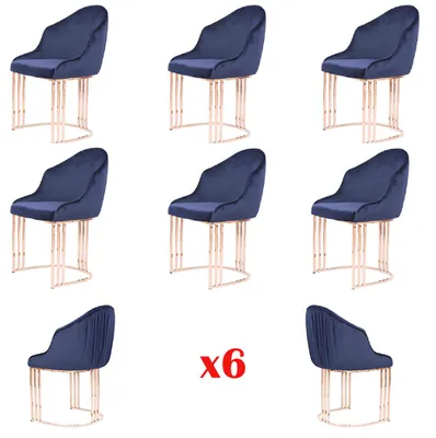 Produktbild von Stühle Set Gruppe Stühle Garnitur 6x Gruppen Sessel Stuhl Polster Hotel Textil