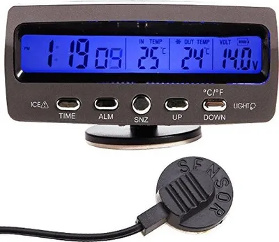 Produktbild von 12 -V -Autospannungsmessmesser Thermometer Temperatur/ Zeit LCD -Anzeige