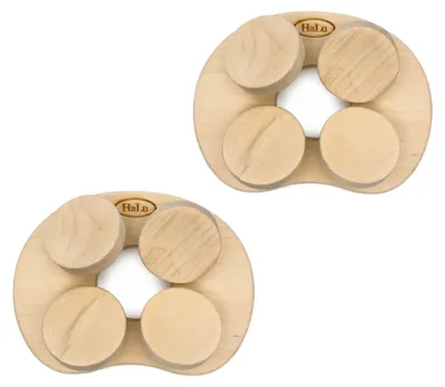 Produktbild von HAF 2x Sauna Kopfstütze 4-Punkt Espe | Flexible Sauna Kopfauflage | 4 bewegliche Scheiben | Ohne Nacken & Schultern zu belasten | Original HaLu