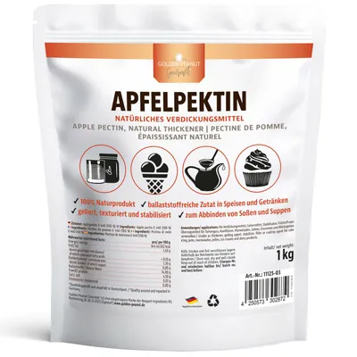 Produktbild von Golden Peanut Apfelpektin 1 kg - Apfel Pektin, natürliches Geliermittel zusatzfrei, glutenfrei, Gelee und Marmeladen