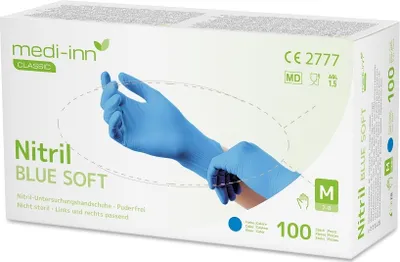 Produktbild von Medi-Inn Nitrilhandschuhe Blue Soft - Gr. S - XL - 1000 Einmalhandschuhe