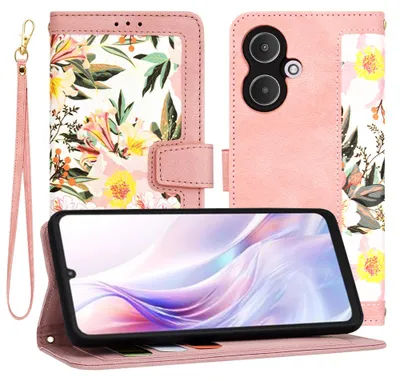 Produktbild von Techsuit FlipCraft Book Wallet Klapphülle mit Kabel für Xiaomi Redmi 13C 5G - Sweetheart Pink