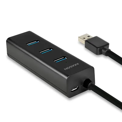 Obrázek produktu pro Axagon HUE-S2B, USB 3.2 Gen 1 (3.1 Gen 1) Type-A, USB 3.2 Gen 1 (3.1 Gen 1) Type-A, 5000 Mbit/s, Černá, Plast, 0,3 m