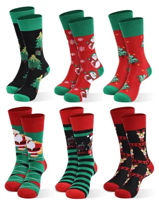 Produktbild von Weihnachtssocken Herren Weihnachtscrew Socken - 6 Paar - EU-Größe 37-46 - Weihnachtsmotiv - Für die Feiertage