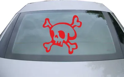 Produktbild von Indigos UG - Aufkleber Heckscheibe & Motorklappe DE6442 - rot - 600x597 mm - Skull - Auto Scheiben Fenster Heckklappe Tuning Racing JDM - Die cut