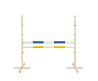Immagine prodotto di Ostacolo di salto per cavallo Hobby 120cm, due travi - blu e giallo