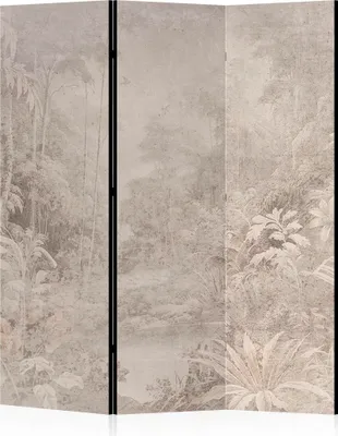 Produktbild von LUMASOUL Paravent doppelseitiger, Paravent Raumteiler Innen, Jungle Motiv, 135x172 cm