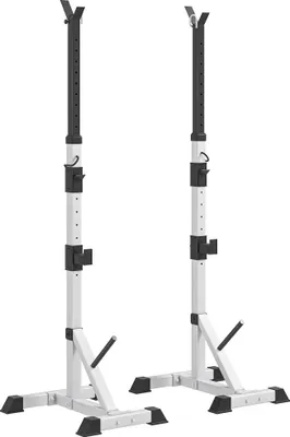 Produktbild von Höhenverstellbarer Hantelständer 3 Ebenen bis 200 kg - 2er Set Stahlablage Silber/Schwarz