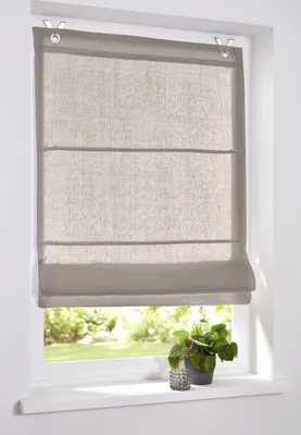 Produktbild von Raffrollo/Ösenrollo Metis linen/taupe 100% Leinen ca. 100 * 140 cm