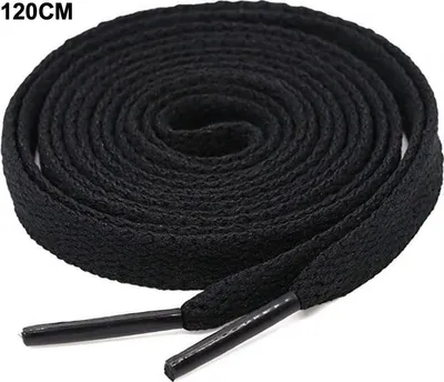 Productafbeelding van CHPN - Veters - Veters - Zwarte veters - Veteruiteinde - Schoenaccessoires - Zwart - 120 cm - 1 paar - Platte veters
