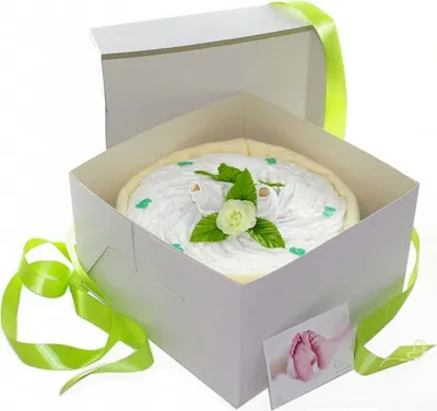 Produktbild von Neutrale Windeltorte CAKEBOX | Umweltfreundliches Geschenk zur Geburt