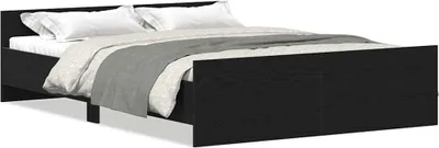 Zdjęcie produktu dla vidaXL Rama łóżka bez materaca o wyglądzie czarnego dębu 135x190 cm