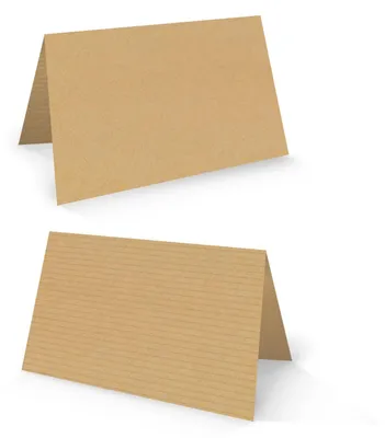 25 Tafelkarten aus Kraftpapier, blanko, 8,5x5,5 cm, Naturbraun