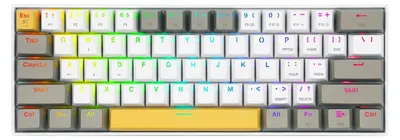 Produktbild von REDRAGON K530-YL&WT&GY-RGB-PRO Draconic Pro, Verkabelt & Kabellos, USB + RF Wireless + Bluetooth, Mechanischer Switch, Weiß, Grau, Gelb