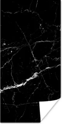 Produktbild von MuchoWow® Poster Marmor - Schwarz - Marmoroptik - Weiß - Luxus - Stein 60x120 cm - Wandschmuck
