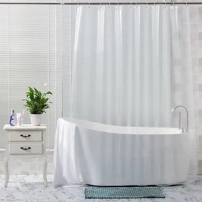 Imagen del producto de Cortina de ducha transparente Ibzoa® de PVC: repelente al agua, resistente al moho y de secado rápido, extra ancha de 180–300 cm (por ejemplo, 180x200, 300x200) para baños