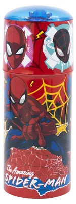 Imagen del producto de Botella de agua de Spider-Man de 350 ml, con diseño "Moving Target" y tapa. (Botella infantil)