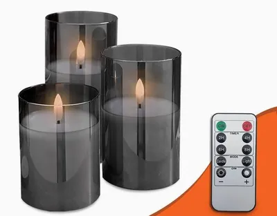 Imagen del producto de Velas LED con control remoto, modelo MOON IN THE ROOM ML91, juego de 3 unidades
