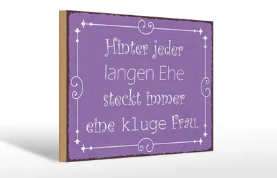 Produktbild von Holzschild Spruch 30x20cm hinter langer Ehe kluge Frau