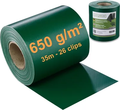 Obrázok produktu pre Zástiena na plot, záhradná zástiena, 35 m x 19 cm, 650 g/m², PVC, odolná voči poveternostným vplyvom, pre