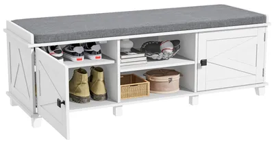 Schuhschrank aus Holz, 4 Ablagen, 120x40x40 cm, freistehend