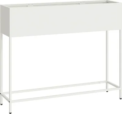 Image de vidaXL Planteur de jardin surélevé Blanc 100 x 26 x 82 cm Acier
