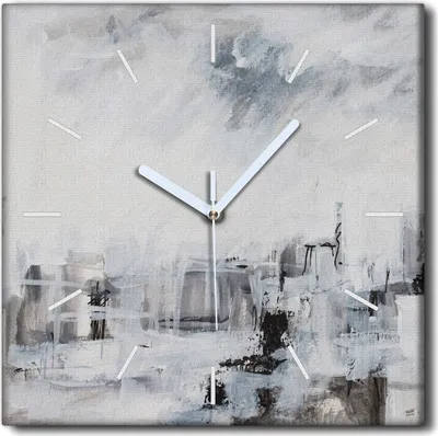 Produktbild von Coloray Uhr auf Leinwand 30x30 cm Wand Uhr Dekoration Wohnzimmer Segeltuch weiße Zeiger -New York Architecture.