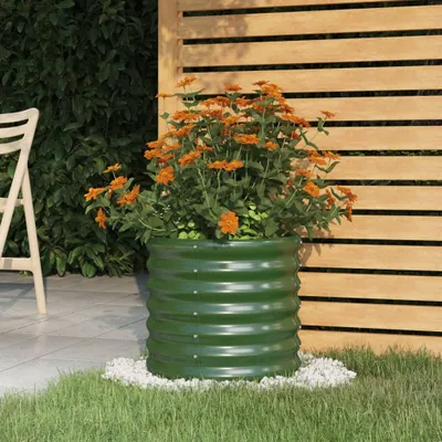 Zdjęcie produktu dla vidaXL Sadzarka ze stali malowanej proszkowo 40x40x36 cm Zielona