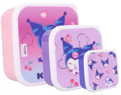 Obrázek produktu pro Vadobag 335-01447, Sada krabiček na oběd, Dětský, Vícebarevný, Růžová, Purpurová, Obrázek, Čtverec, Dívka
