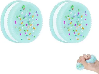 Obrázok produktu pre Dve modré antistresové guličky, dĺžka 3,8 cm, výška 1 cm
