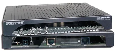 Produktbild von Patton SmartNode DTA, G.168, G.711, G.723.1, G.726, G.729, G.729A, G.729ab, SIP, H.323, ISDN, T.38, SuperG3 FAX, TDM/PSTN, IP/Ethernet, 100 - 240 V, 450 g, 208 x 165 x 34 mm, 0 - 40 °C
