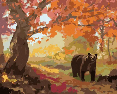 Produktbild von Zuty - Malen nach Zahlen - BÄR IM HERBSTWALD (D. RUSTY RUST), 40x50 cm, ohne Keilrahmen