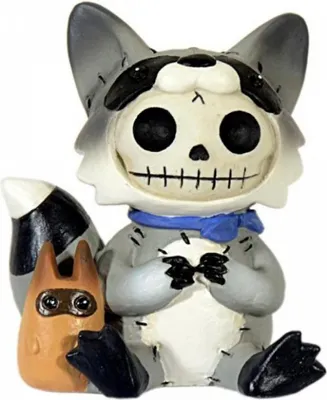 Produktbild von Kleine Raccoon Furrybones Figur - Skelettfigur für Sammler von Furrybones Figuren